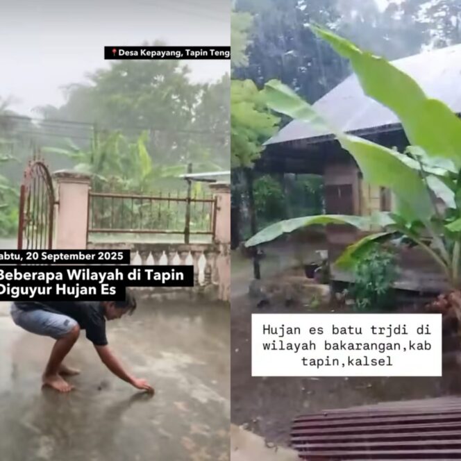 
 Fenomena Langka, Hujan Es Guyur Tapin