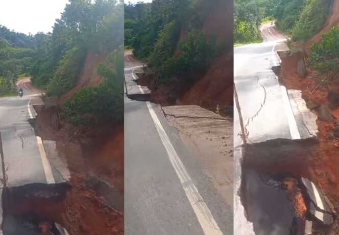 
 Hujan Deras Sebabkan Jalan Bypass Batulicin–Banjarbaru Amblas